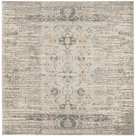 Safavieh Monaco Power Loomed Square Area Rug, Grey and Multi Color- 9 x 9 ft. MNC209G-9SQ